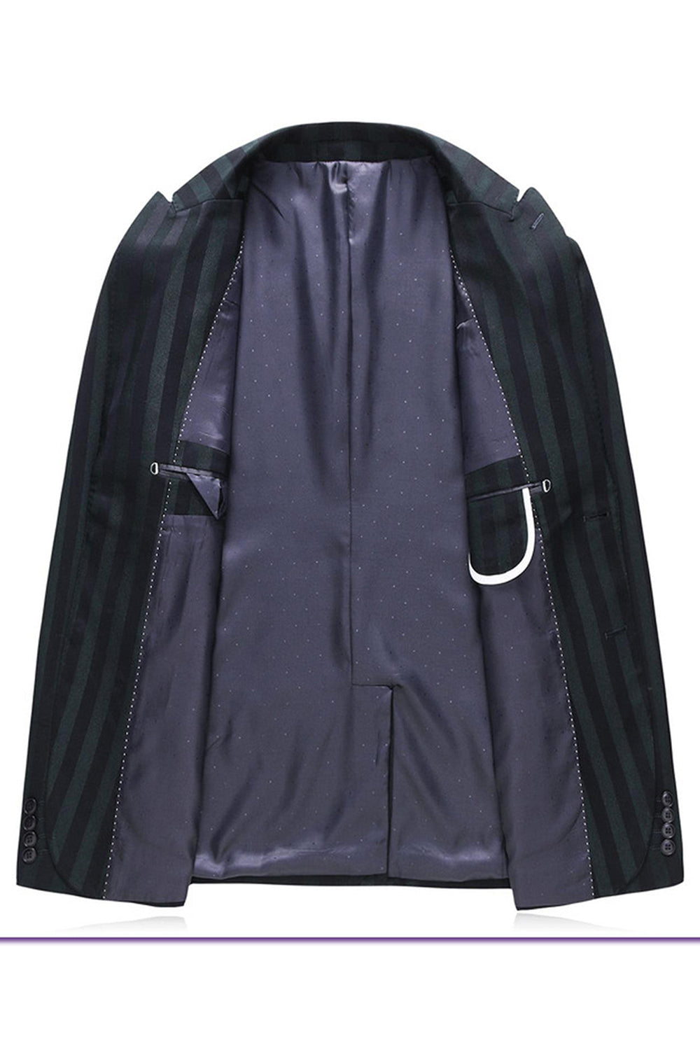 Mäns Grå, Grön, Randig, Toppiga Kavajslag 3 stycken Baldräkter