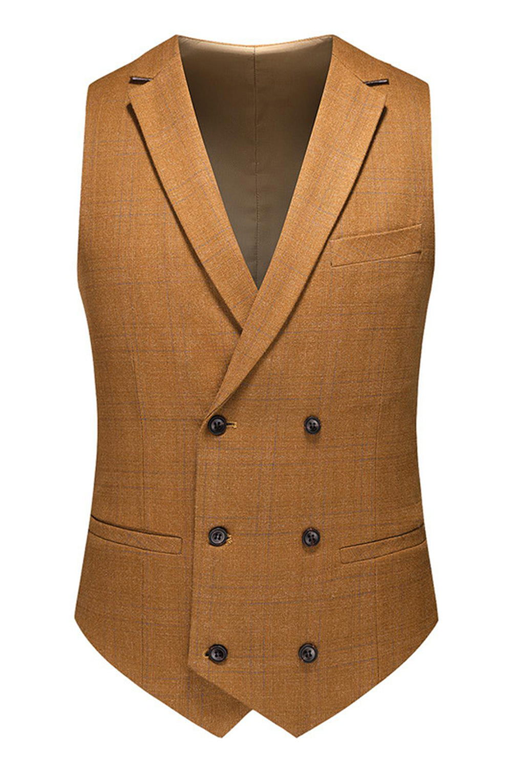 Caramel Peaked Kavajslag 3 stycken Baldräkter för män