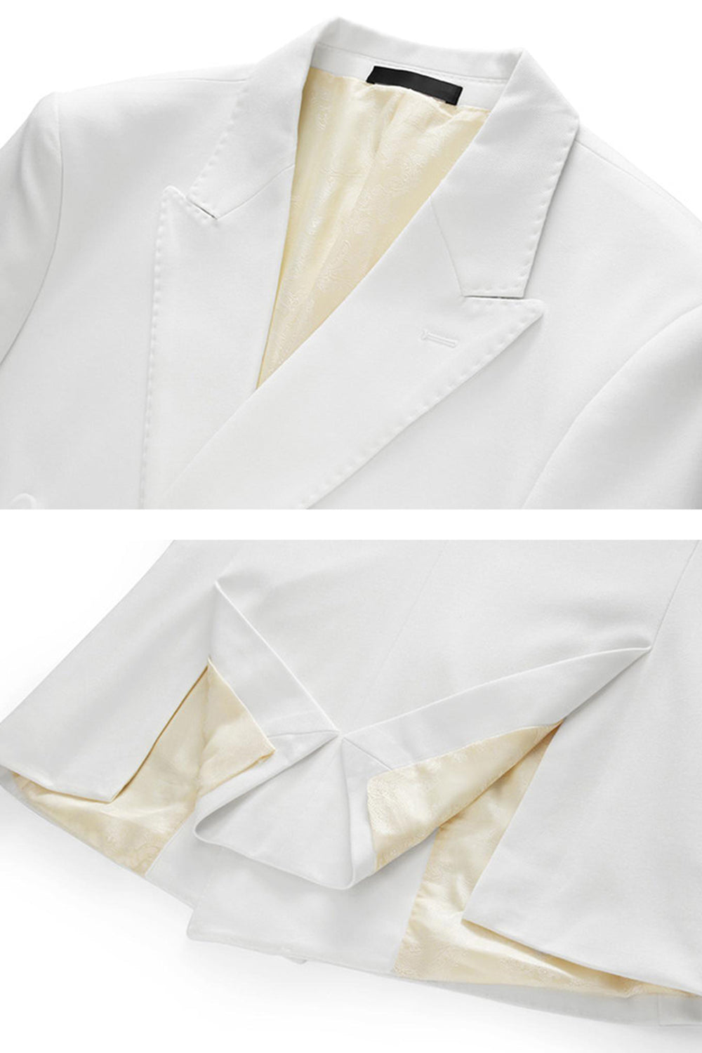 Svart Toppig Kavajslag 3 stycken Satin Baldräkter för män