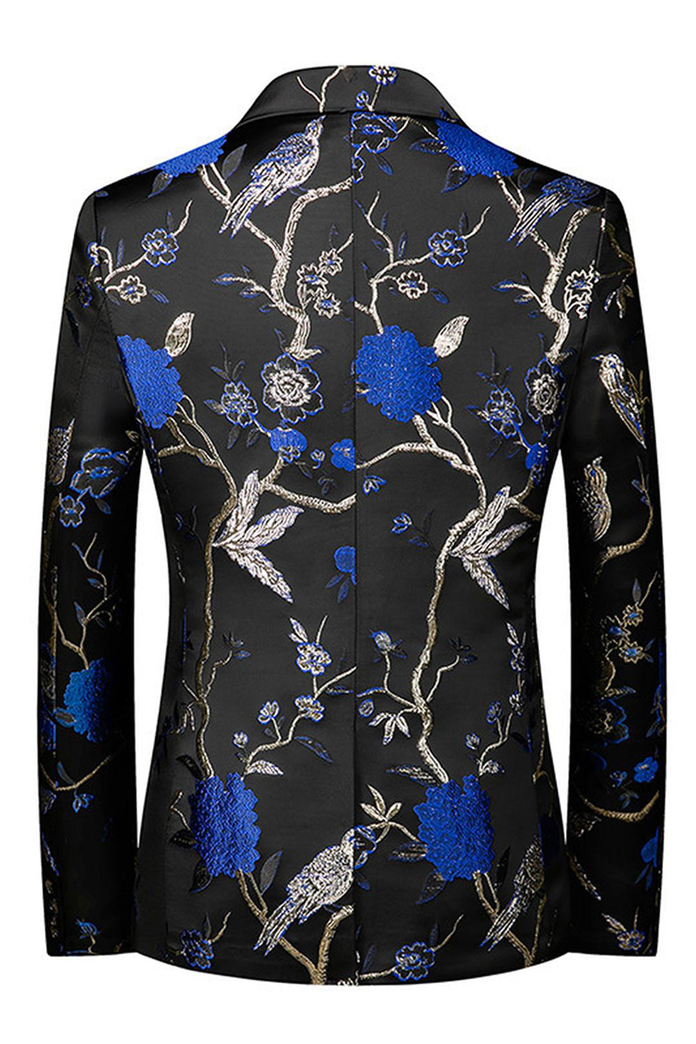 Blå skårade slag 3-delad Jacquard Baldräkter för män