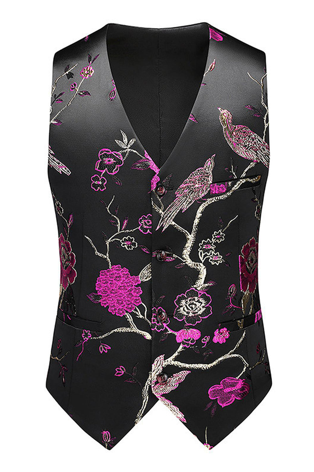 Blå skårade slag 3-delad Jacquard Baldräkter för män