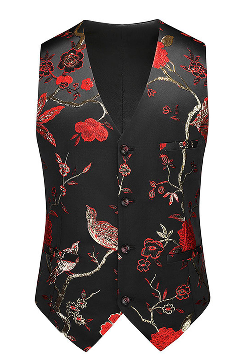 Blå skårade slag 3-delad Jacquard Baldräkter för män