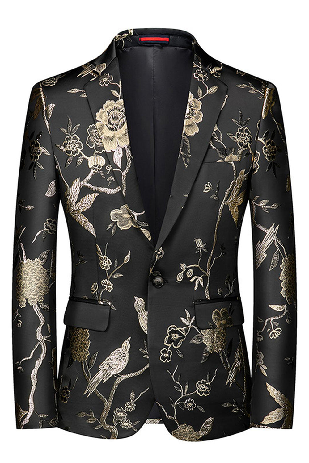 Blå skårade slag 3-delad Jacquard Baldräkter för män