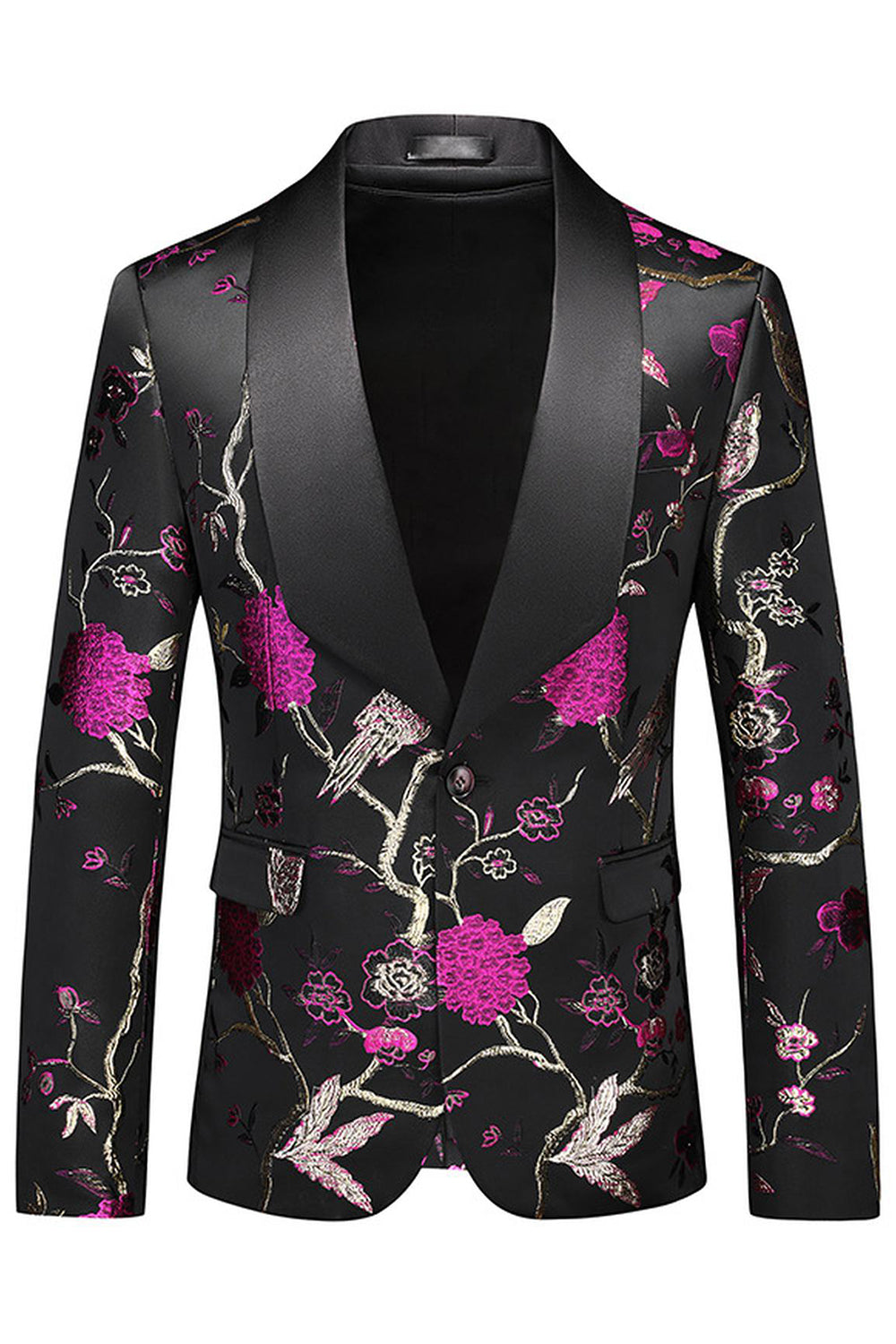 Lila Sjal Kavajslag Jacquard 3 delar Baldräkter för män