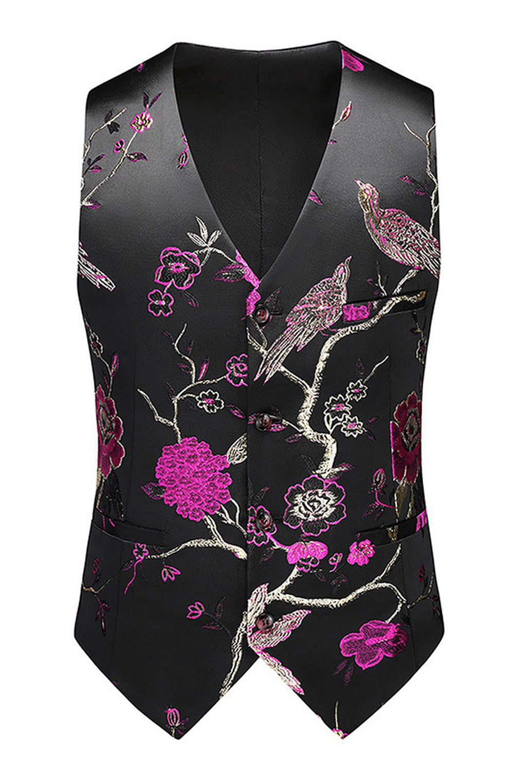 Lila Sjal Kavajslag Jacquard 3 delar Baldräkter för män