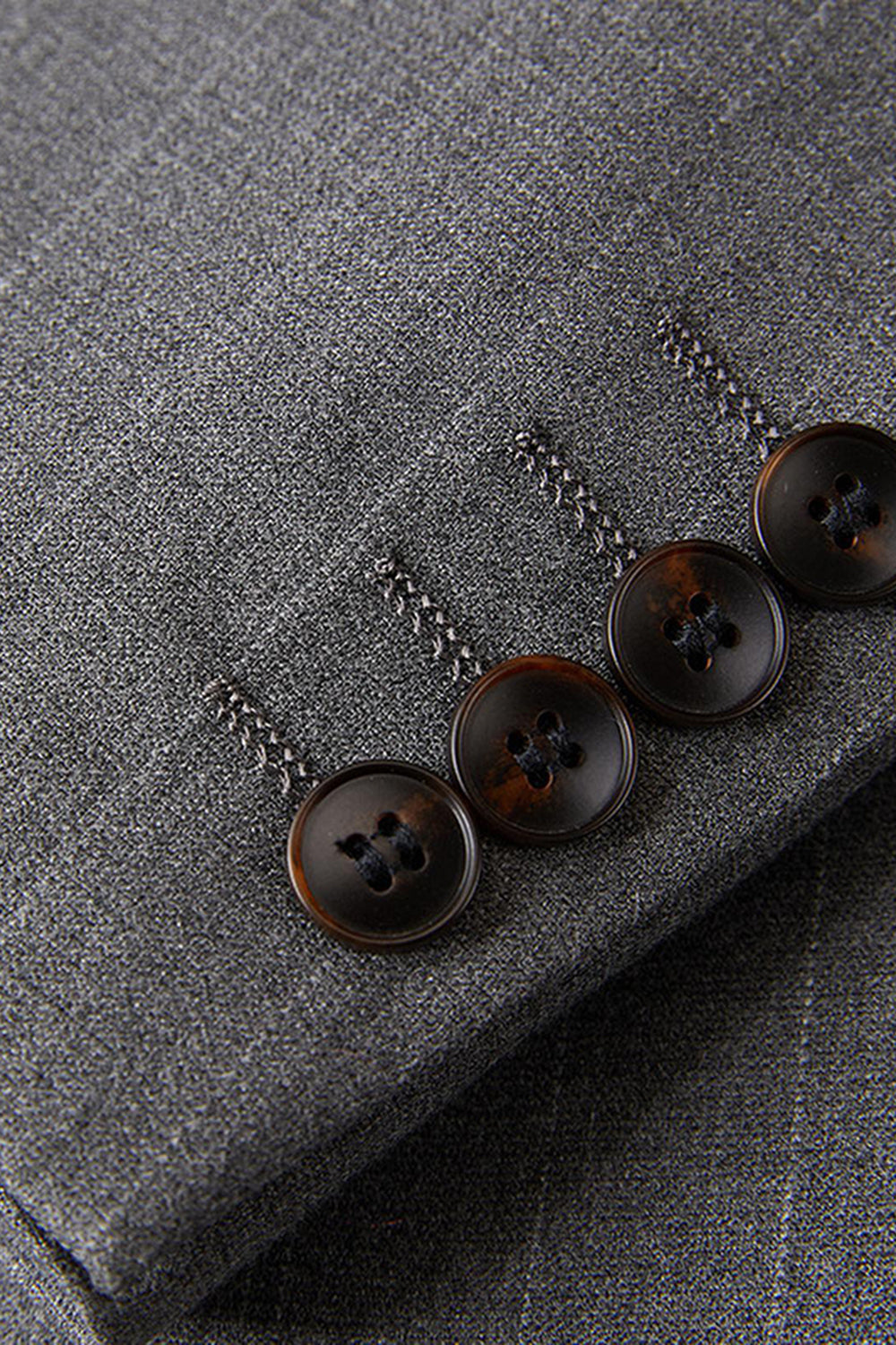 Grå 2-delad topp slag enkelknäppt Baldräkter för män