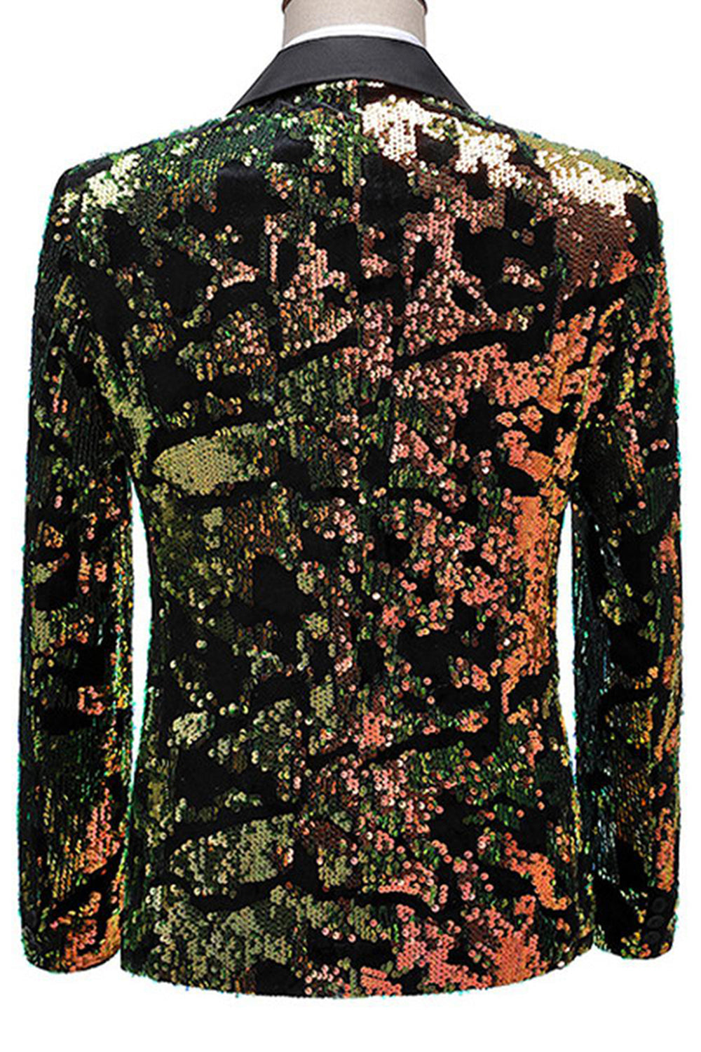 Glittrande mäns Blå Lila Notched Lapel Prom Kavaj med Paljetter