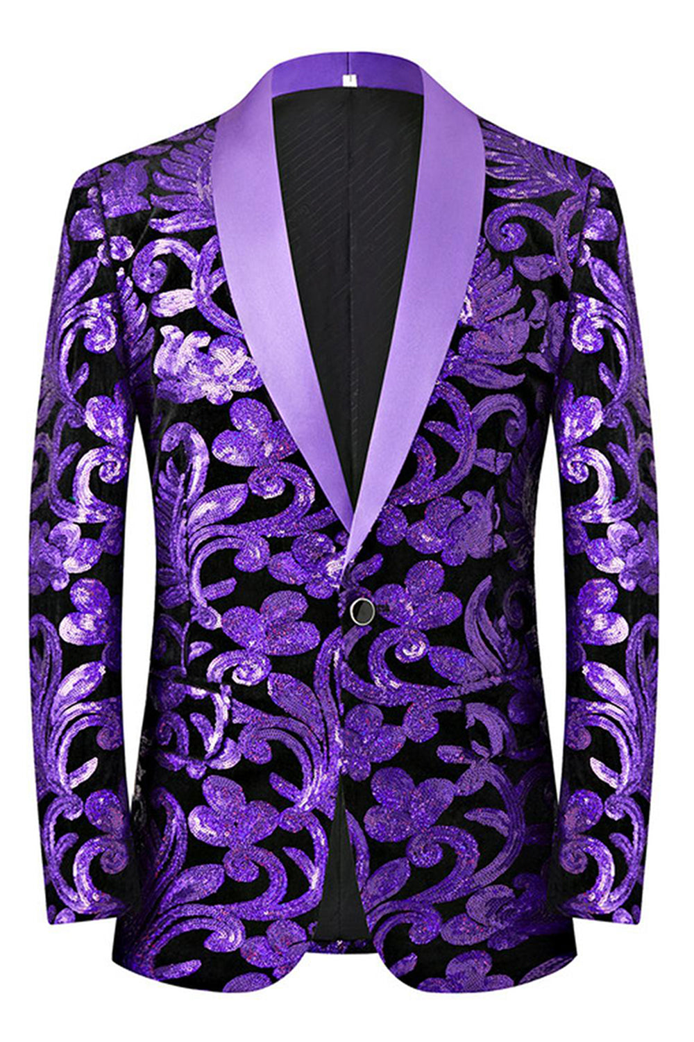 Grön 2-delad Jacquard Sjal Kavajslag Baldräkter för män