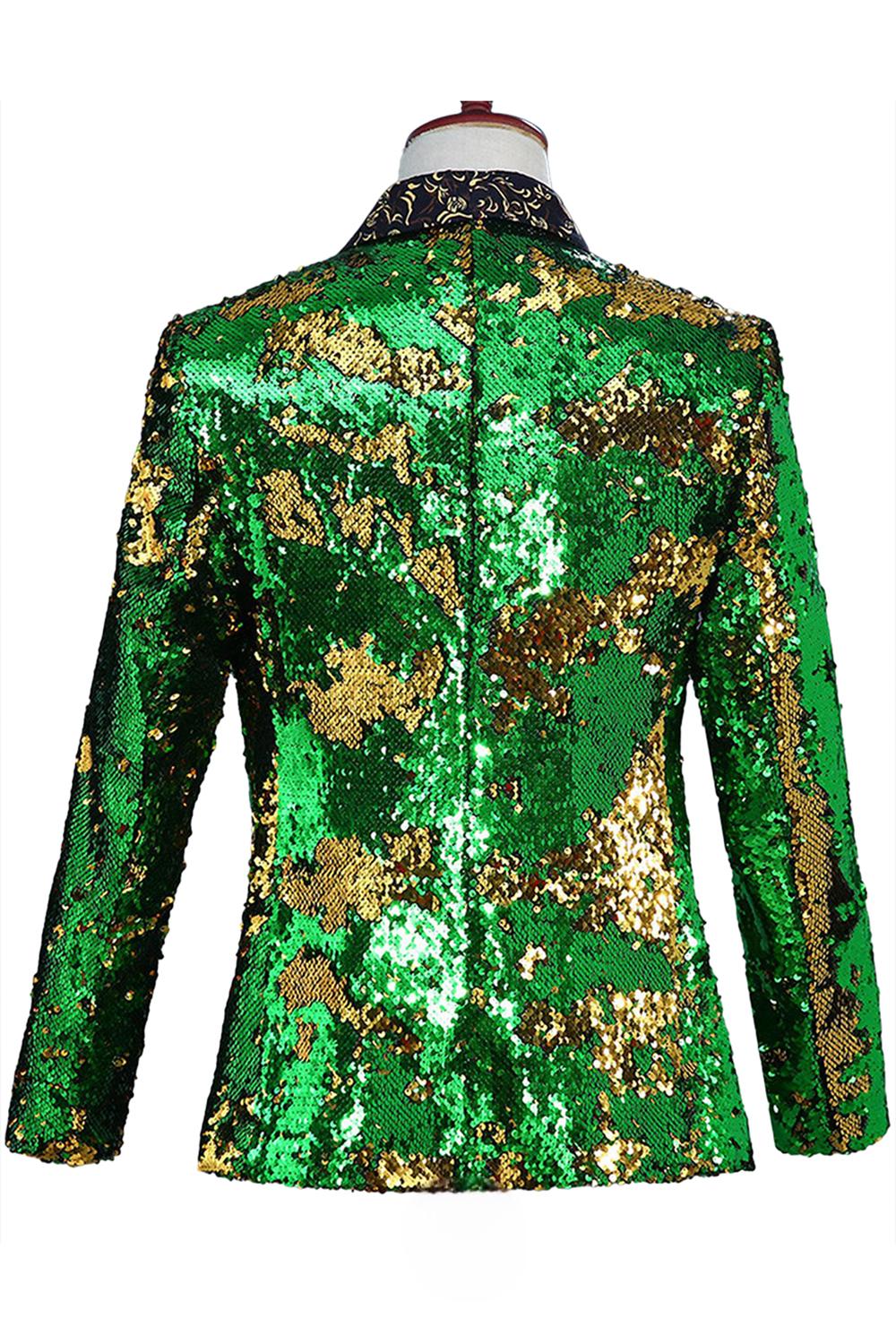 Glittrande sjal slag lila och blå mäns balkavaj med paljetter