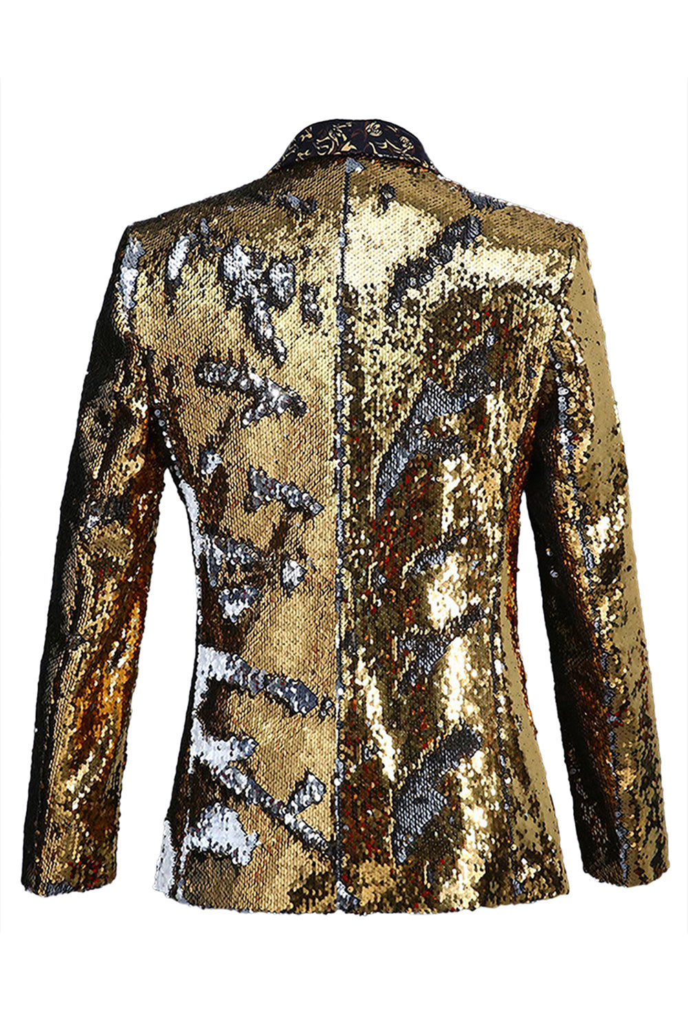 Glittrande sjal slag lila och blå mäns balkavaj med paljetter