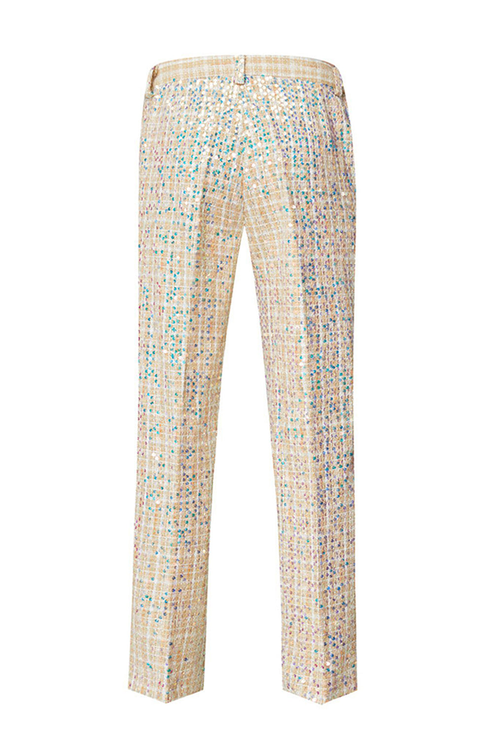 Glittrande Champagne Notched Kavajslag 2-delade Balkostymer för män med paljetter