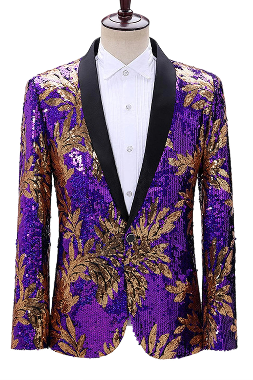 Glittrande grön och blå sjal slag en knapp för män Balkavaj