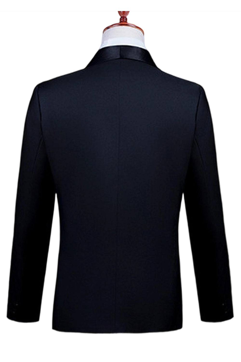 2-delad topp slag en knapp svart kostym för män med pärlor