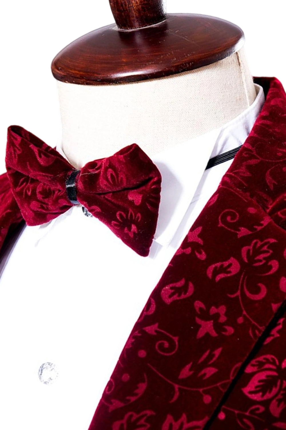 Röd Skårad Kavajslag Slim Fit En knapp Balkavaj för män