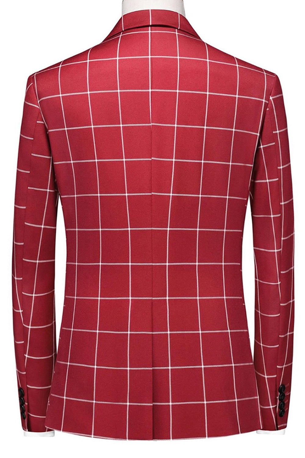 Röd randig Toppig Kavajslag 3 stycken Baldräkter för män