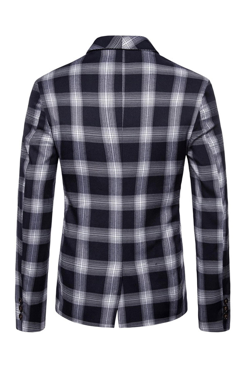 Marinblå sjal slag randig Prom kavaj för män