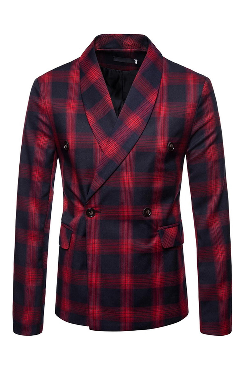 Marinblå sjal slag randig Prom kavaj för män