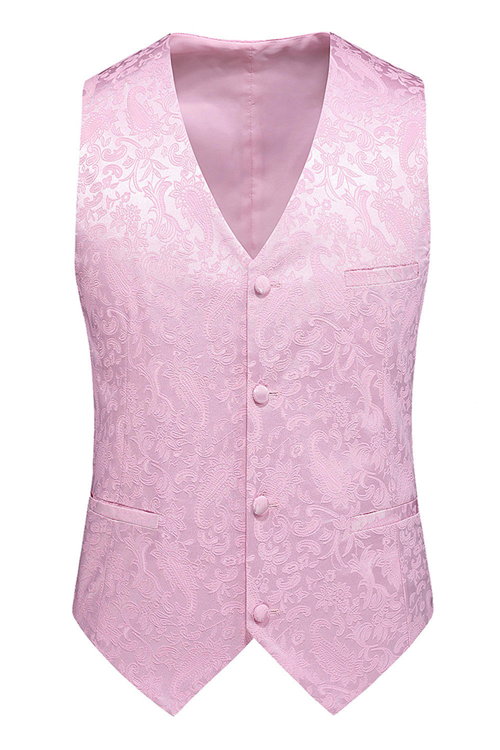 Rosa Tryck Peak Kavajslag 3-Delad Herr Bal Kostymer