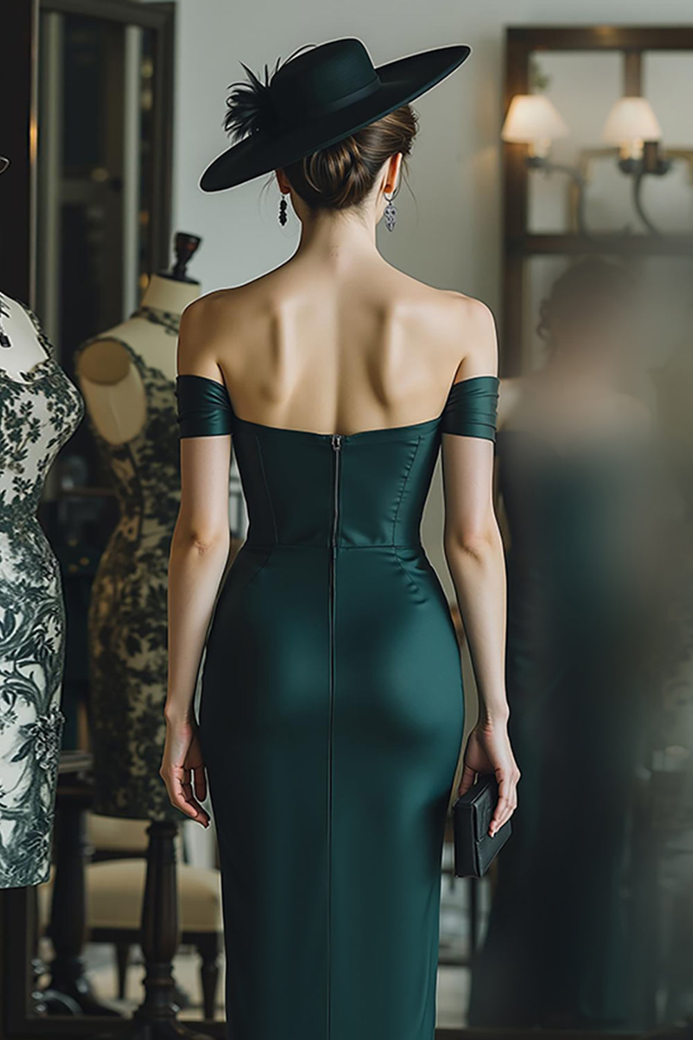 Off The Shoulder Pine Korsett Slida Mor Till Bruden Klänning