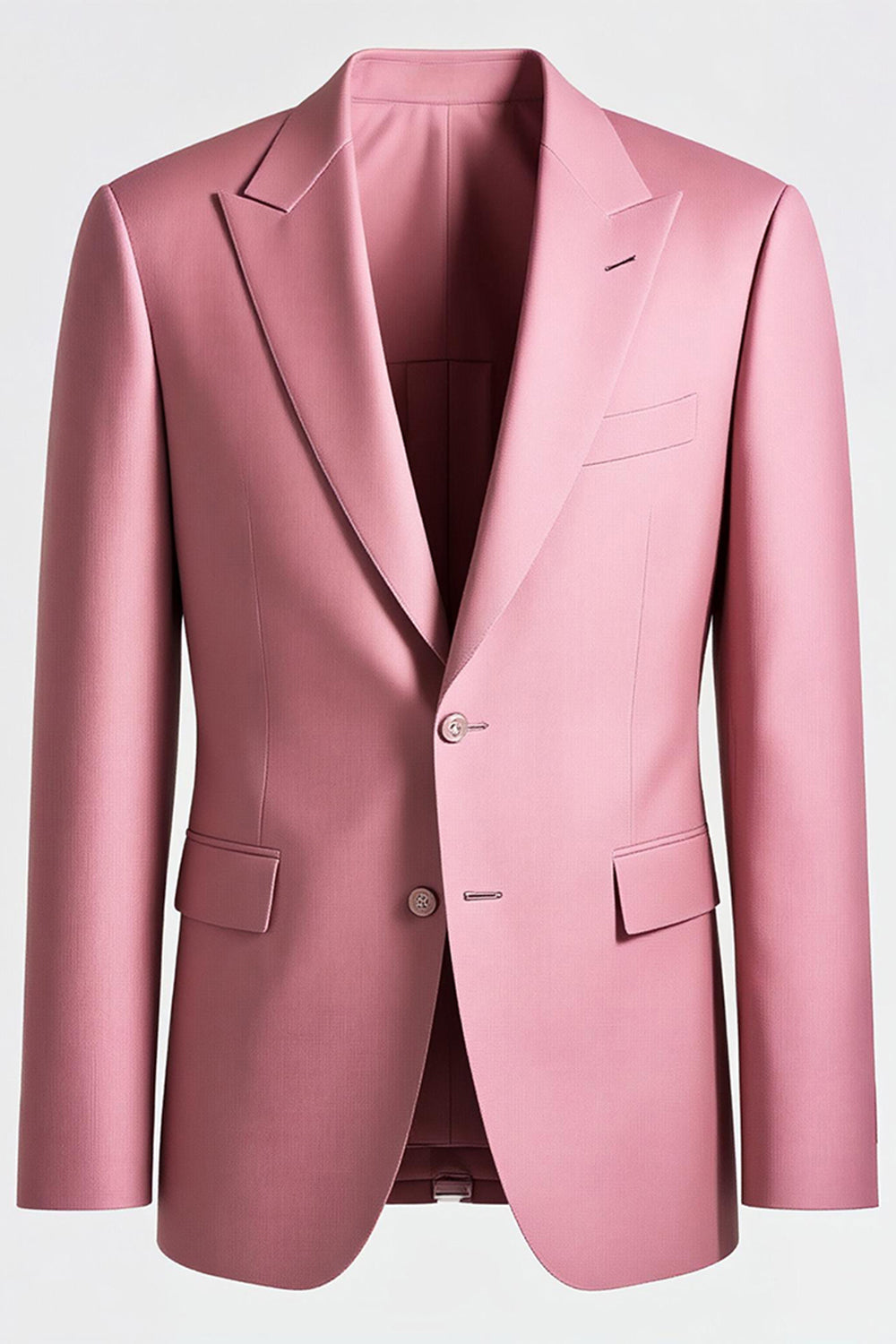 Herr Grå Rosa Topp Kavajslag 2 Piece Prom Suits