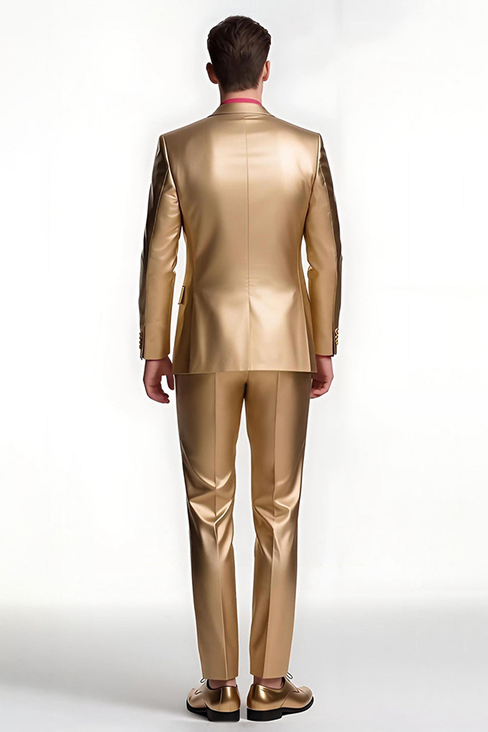 Golden enkelknäppt topp slag Baldräkter för män