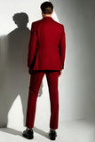 Vinröd Enkelknäppt 3 Delar Baldräkter för män