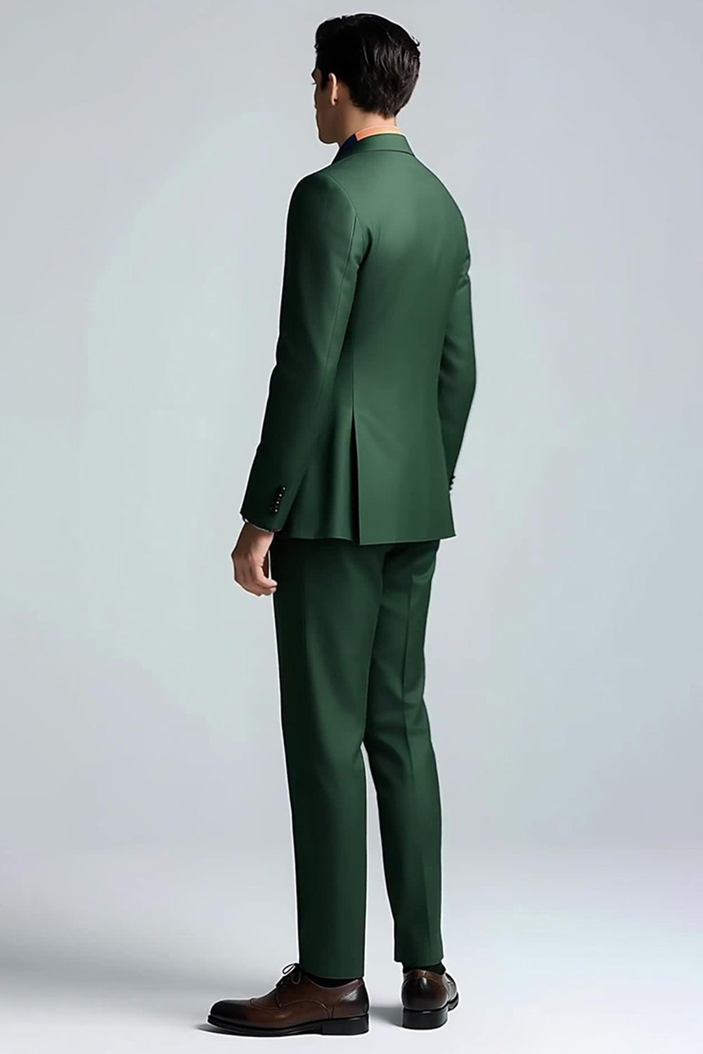 Mörkgrön Peak Kavajslag 2-delad Slim Fit Baldräkter