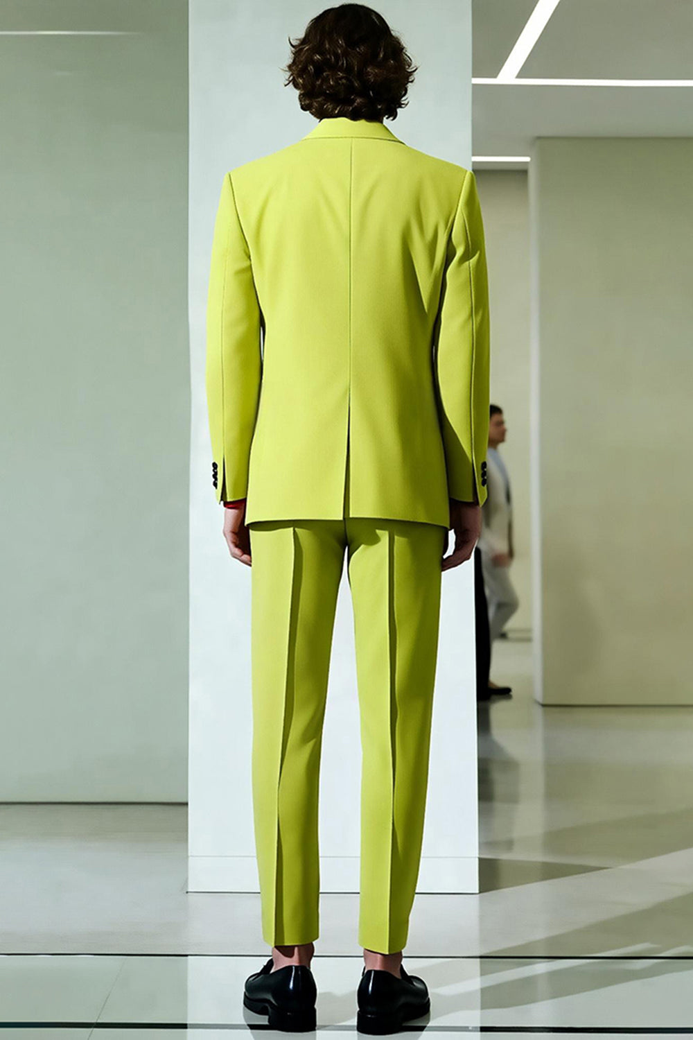 Gul Topp Kavajslag Dubbelknäppt Män Formell Kavaj