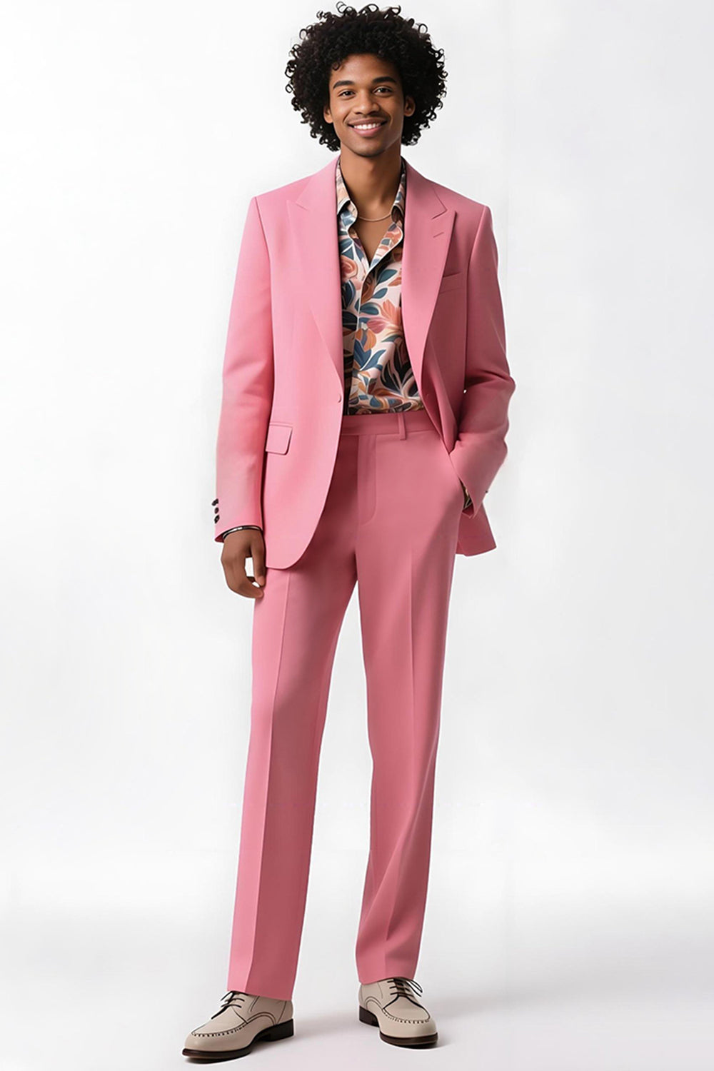 Blush Peak Kavajslag 2 Delad Enkelknäppt Män Bal Kostymer