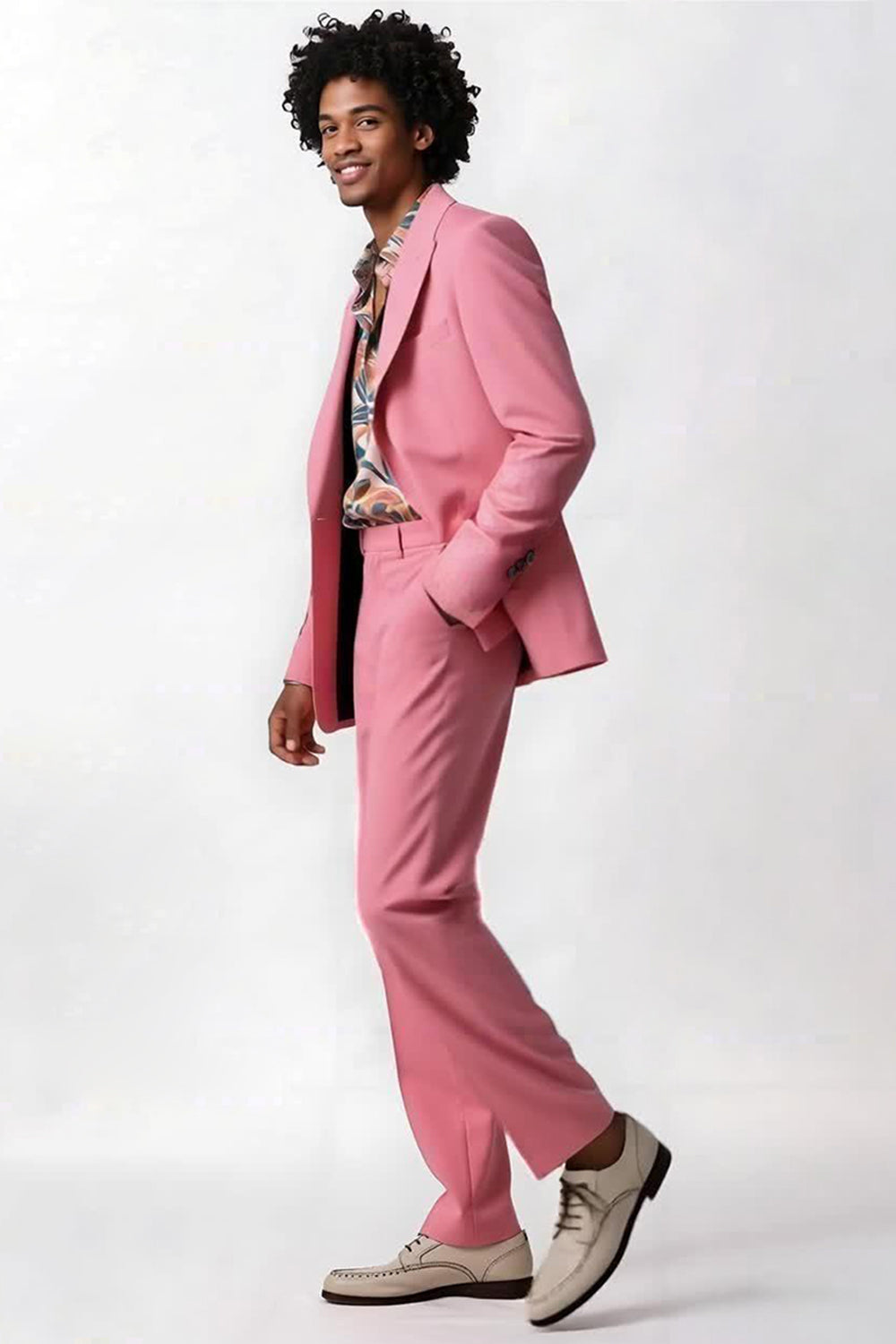 Blush Peak Kavajslag 2 Delad Enkelknäppt Män Bal Kostymer