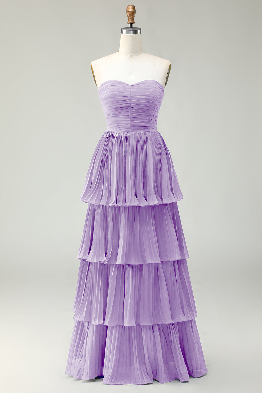 Rodnande Rosa A-linje Axelbandslös veckad Nivåer Lång Brudtärna Klänning