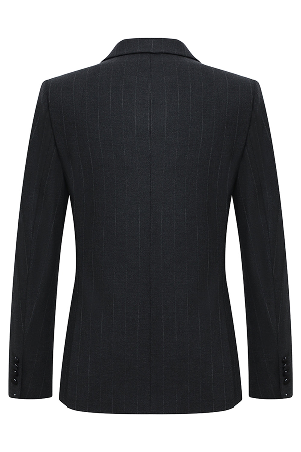 Mörkgrå 2-delad topp slag dubbelknäppt randig kostymer för män