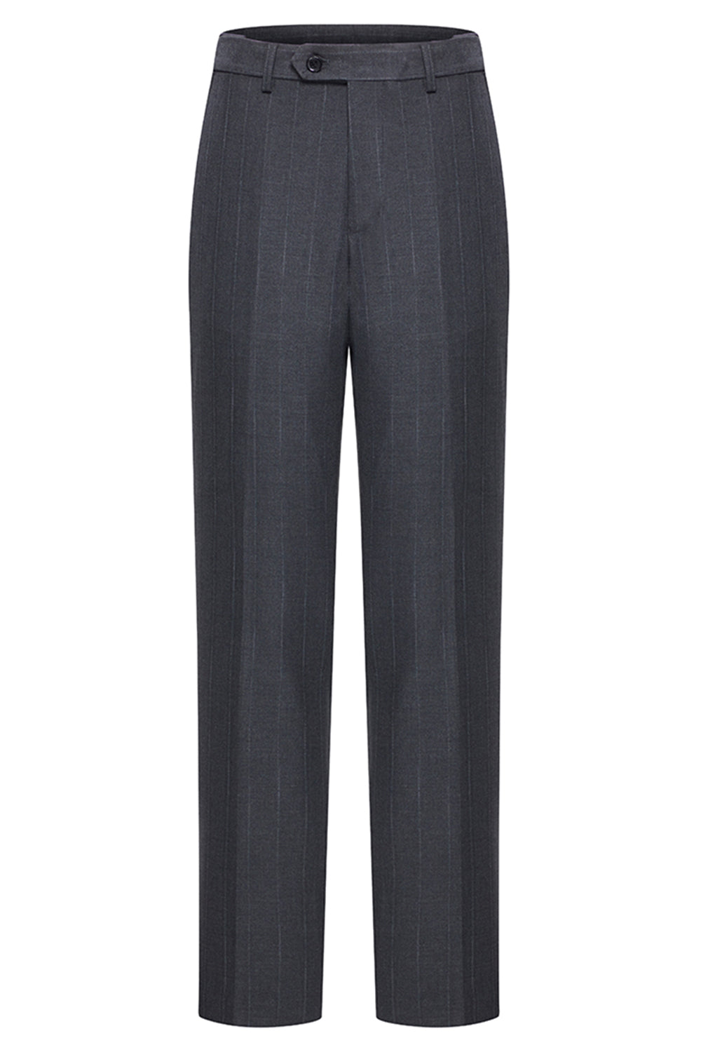 Mörkgrå 2-delad topp slag dubbelknäppt randig kostymer för män