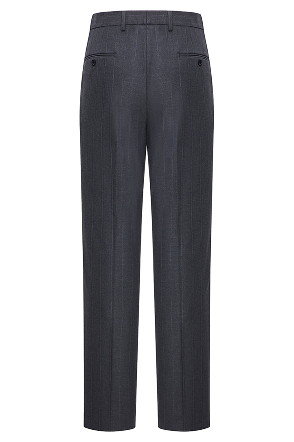 Mörkgrå 2-delad topp slag dubbelknäppt randig kostymer för män