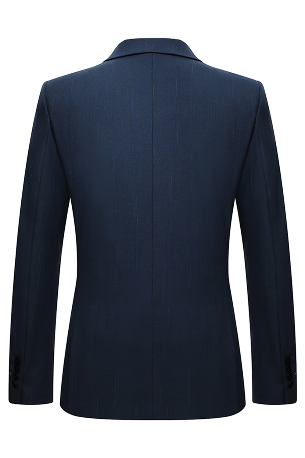 3-delad enkelknäppt Slim Fit Peak Kavajslag Marinblå kostymer för män