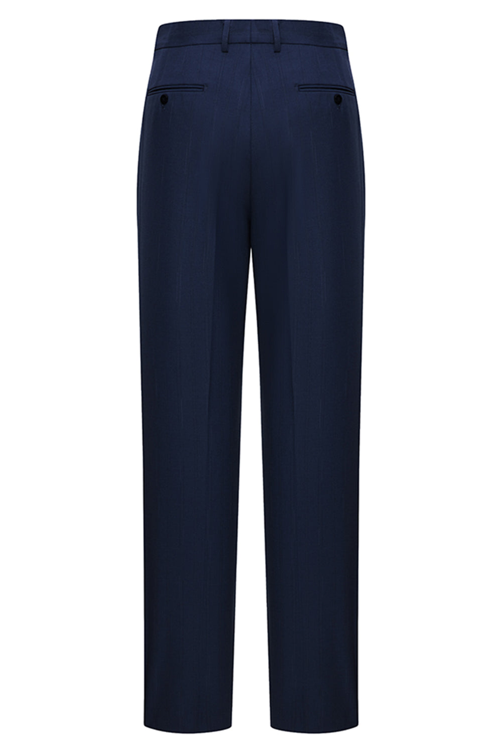 3-delad enkelknäppt Slim Fit Peak Kavajslag Marinblå kostymer för män