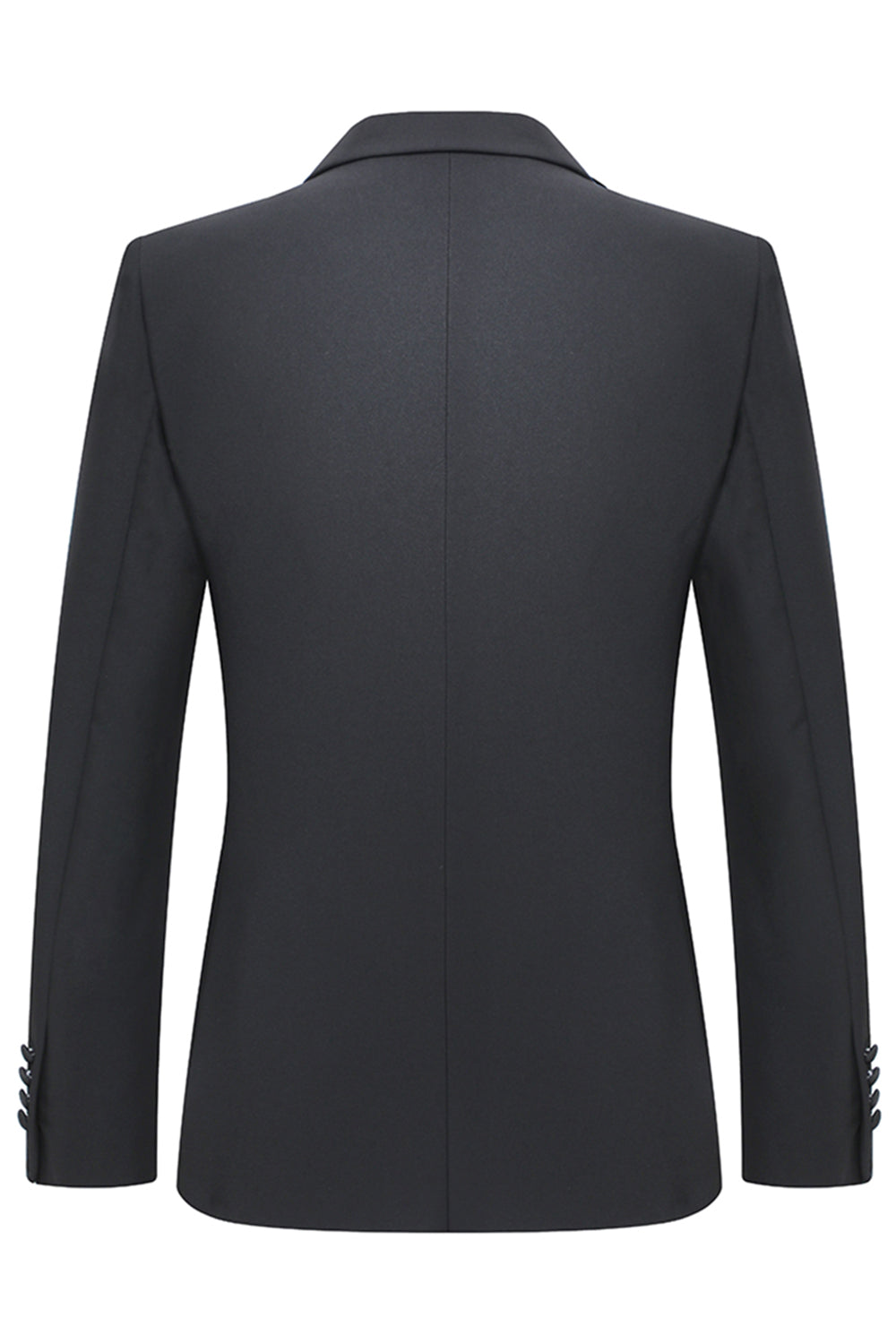 Slim Fit Peak Kavajslag 2-delat Svarta kostymer för män