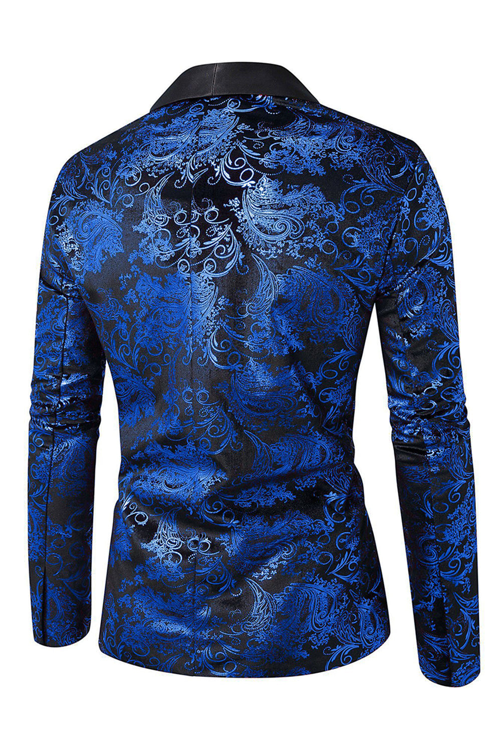 Grön Sjal Kavajslag En knapp Jacquard Balkavaj för män