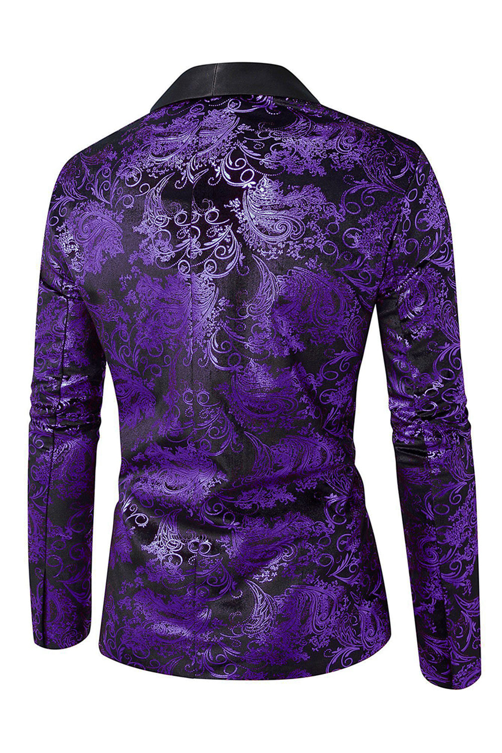 Grön Sjal Kavajslag En knapp Jacquard Balkavaj för män