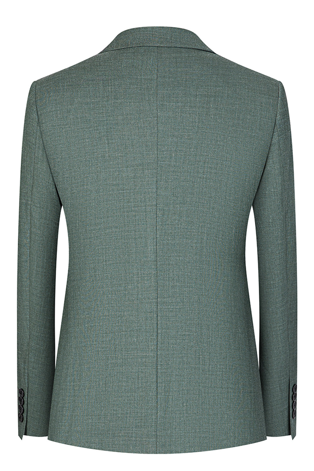 Grågrön 2-delad dubbelknäppt topp slag Formella kostymer för män