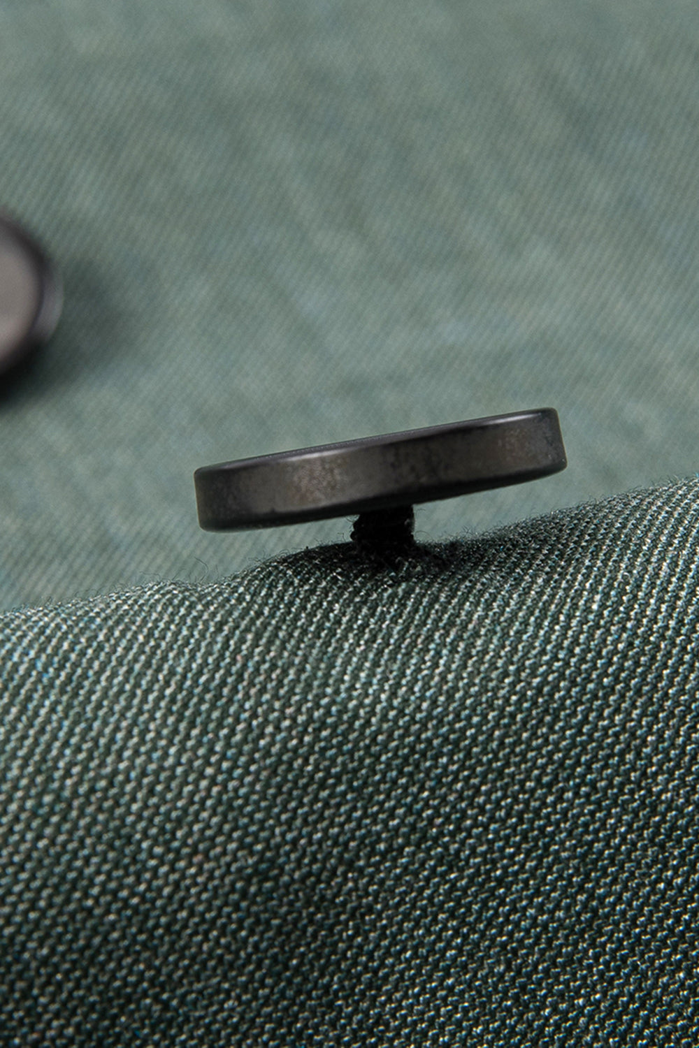 Grågrön 2-delad dubbelknäppt topp slag Formella kostymer för män