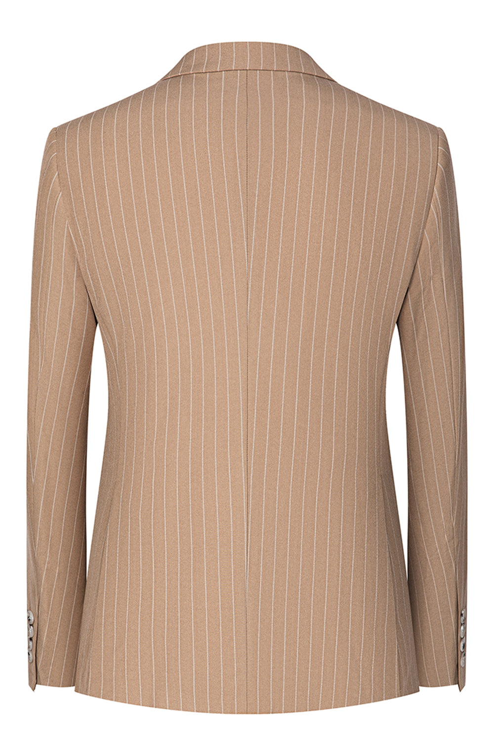 Beige randig 3-delad skårad kavajslag herrkostymer