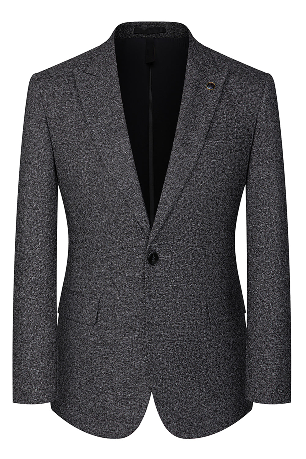 Mörkgrå 3-delad topp slag Slim Fit Mäns bröllopsdräkter