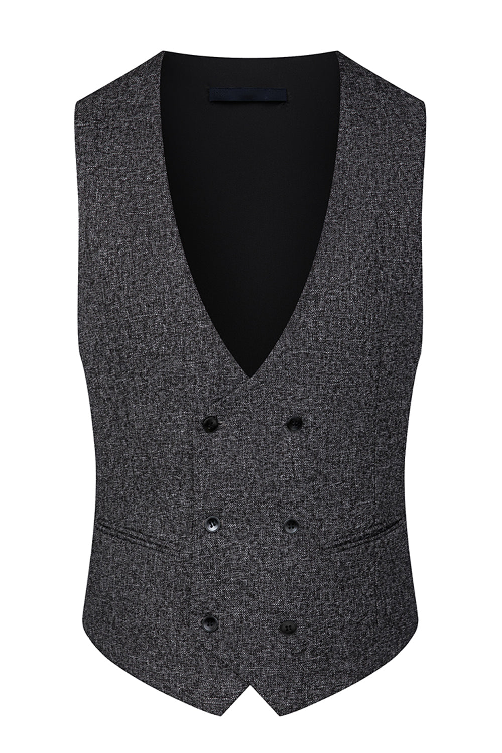 Mörkgrå 3-delad topp slag Slim Fit Mäns bröllopsdräkter