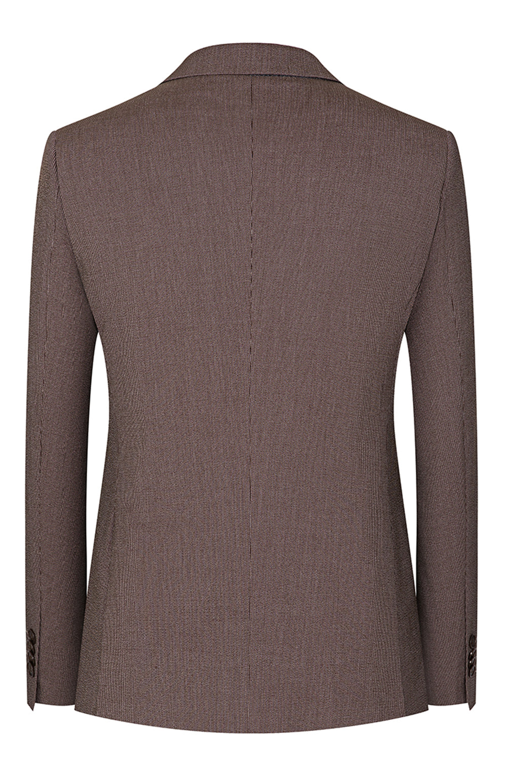 Taupe 3-delad Slim Fit Notched Lapel One Button Mäns Formella kostymer