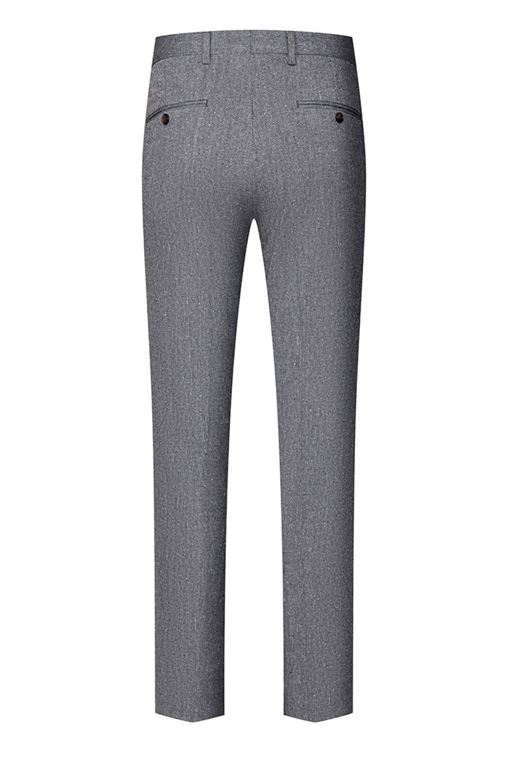 3-delad Slim Fit Notched Lapel Mäns Grå Kostymer