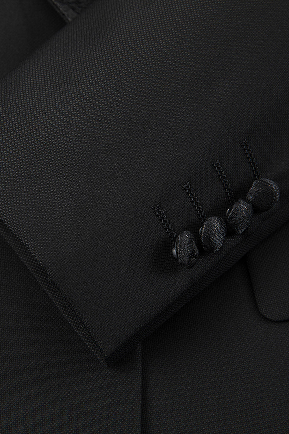 Slim Fit 3-delad topp slag Svarta kostymer för män