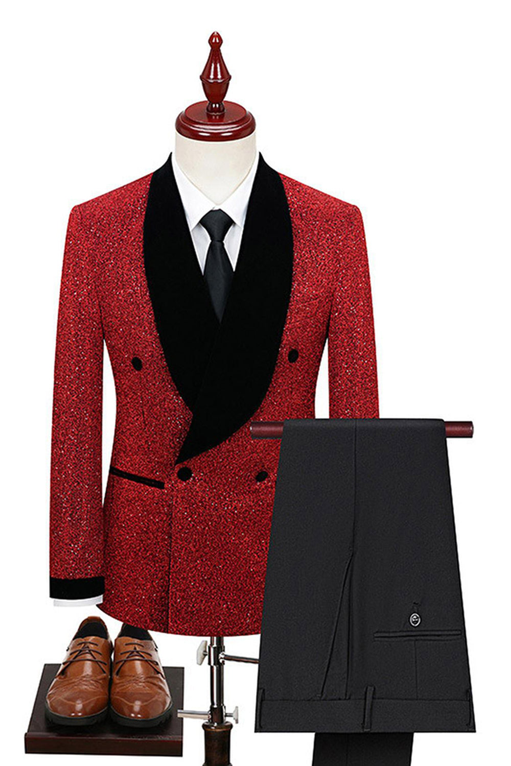 2 stycken sjal slag dubbelknäppta vita mäns bröllopskostymer