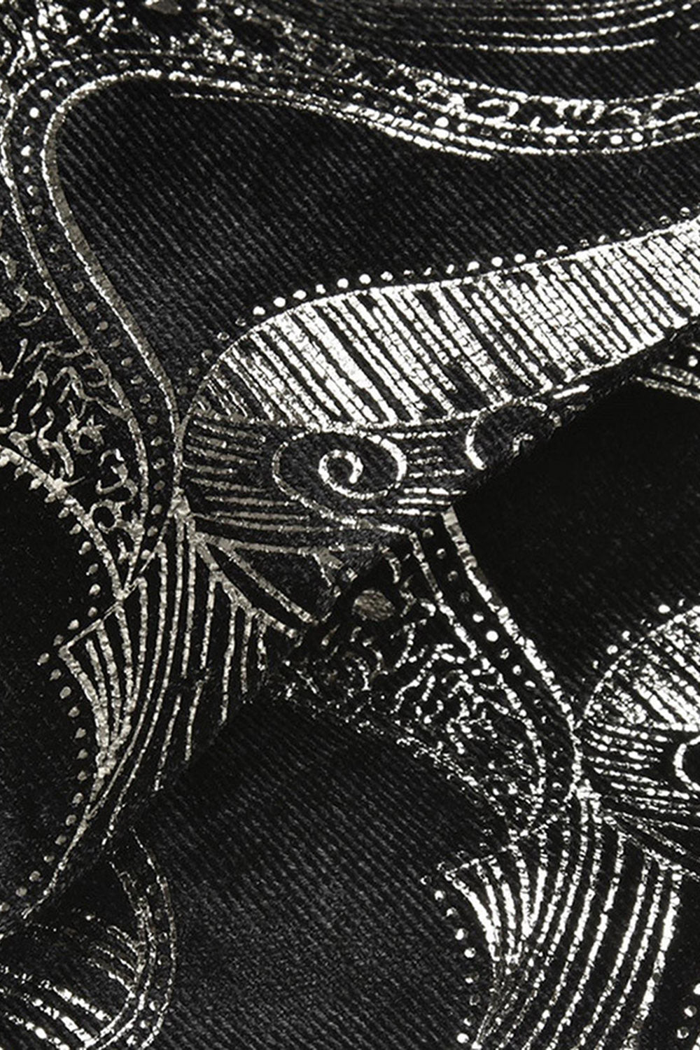 Svart Silver Sjal Kavajslag Tryckta Mäns kostymer