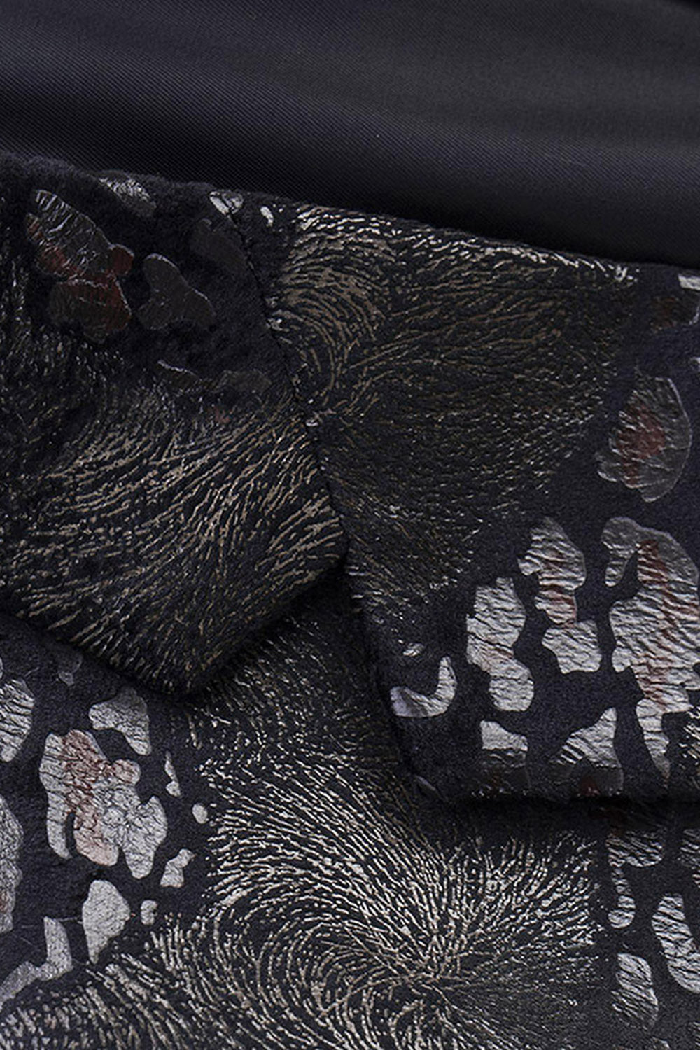 Svart tryckt skårad kavajslag för män Balkavaj